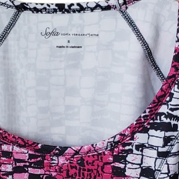 2 FOR $5 SALE Sofia Vergara Active  Short Sleeve Paradise Pink Combo Top  Small - Picture 5 of 7